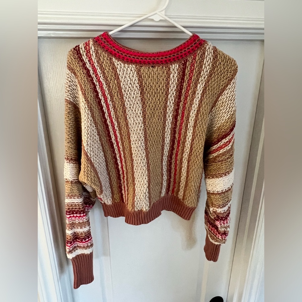 Free people pink crop sweater